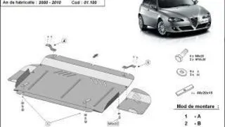 Scutul auto pentru Alfa Romeo, confectionat din material dur